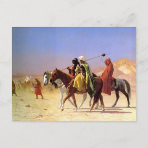 Araber überqueren die Wüste durch Gerome Postcard Postkarte