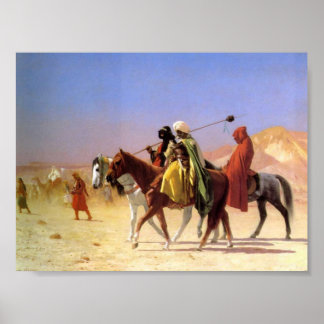 Araber überqueren die Wüste von Gerome Canvas Prin Poster