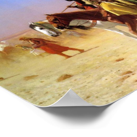 Araber überqueren die Wüste von Jean-Leon Gerome Poster (Ecke)