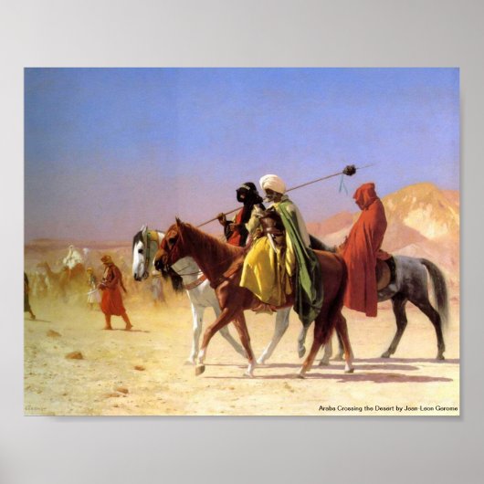 Araber überqueren die Wüste von Jean-Leon Gerome Poster (Vorne)