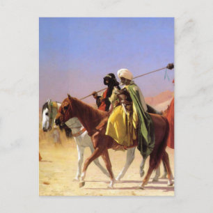 Araber überqueren die Wüste von Jean-Leon Gerome Postkarte