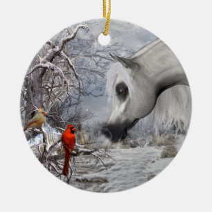 Araber und Kardinals-Verzierung Keramik Ornament