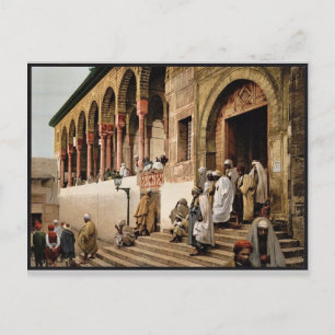 Araber verlassen Moschee, Tunis, Tunesien Vintage- Postkarte