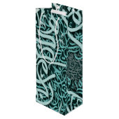 Arabesbriefe Geschenktüte Für Weinflaschen (Rückseite Schrägansicht)