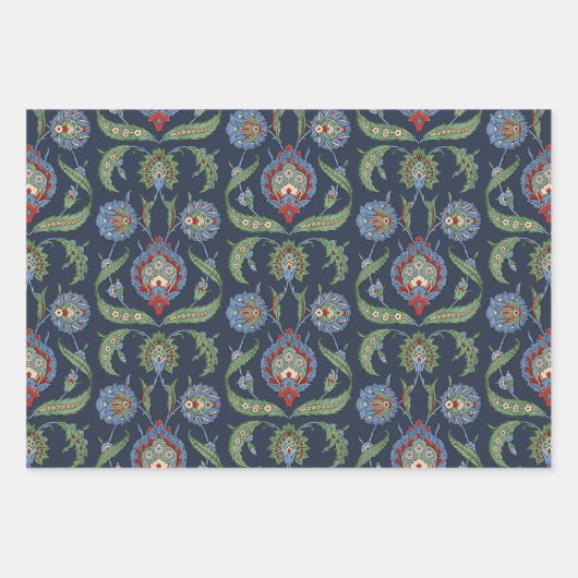 Arabeske Blumenmuster Geschenkpapier Set (Vorderseite 2)