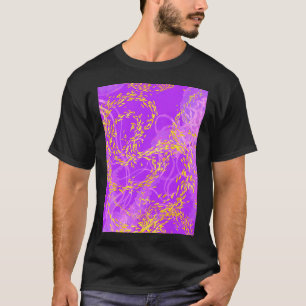 Arabeske in Magenta mit einem Murmeln von Gelb T-Shirt
