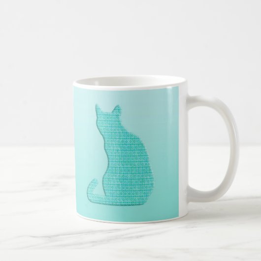 Arabeske-Katze - Schatten des Türkises Kaffeetasse (Rechts)