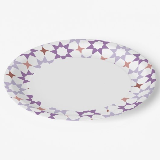 Arabeske Musterpapierplatte Pappteller (Schrägansicht)