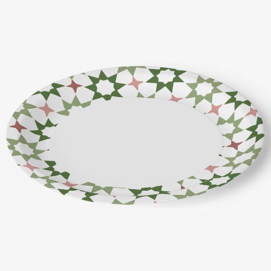 Arabeske Musterpapierplatte Pappteller (Schrägansicht)