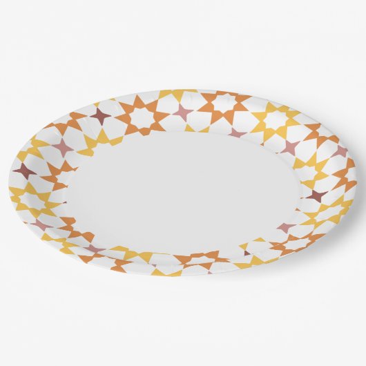 Arabeske Musterpapierplatte Pappteller (Schrägansicht)