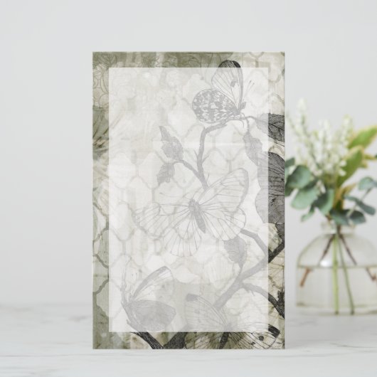 Arabeske-Schmetterlinge II Briefpapier (Stehend Vorderseite)