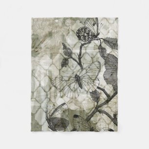 Arabeske-Schmetterlinge II Fleecedecke