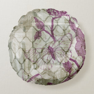 Arabeske-Schmetterlinge IV Rundes Kissen