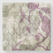 Arabeske-Schmetterlinge IV Steinuntersetzer (Vorderseite)