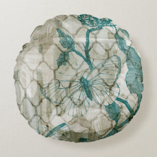 Arabeske-Schmetterlinge VI Rundes Kissen
