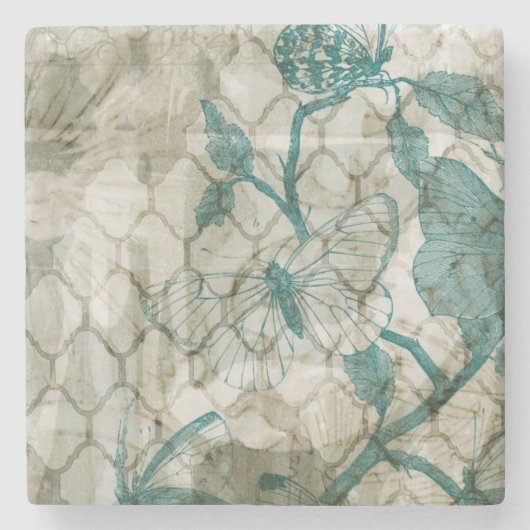 Arabeske-Schmetterlinge VI Steinuntersetzer (Vorderseite)