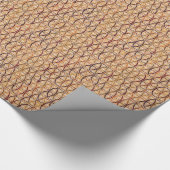 Arabesken-Damast - braun- und Kamelbräune Geschenkpapier (Ecke)