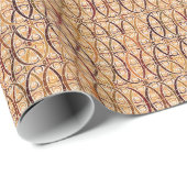 Arabesken-Damast - braun- und Kamelbräune Geschenkpapier (Rolleneckpunkt)