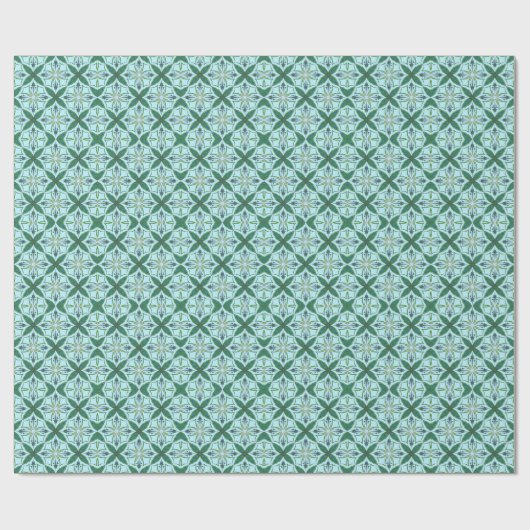 Arabesken-Fliese Bold Lebendiges Muster Geschenkpapier (Flach)