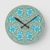 Arabesken-Mosaik Runde Wanduhr (Vorderseite)