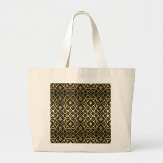 Arabesken-Ornament Creme Gold-Tasche Jumbo Stoffbeutel