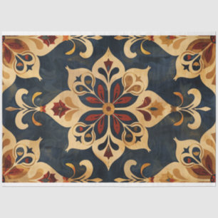 Arabesken-Ornamentmuster in Gold- und Dunkeltönen Seidenpapier