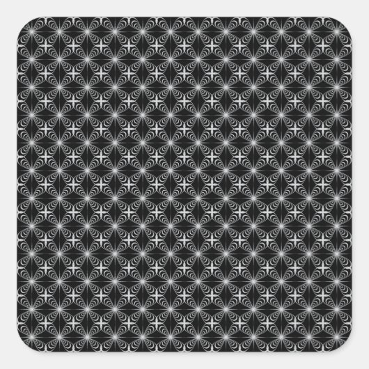 Arabesque auf grau quadratischer aufkleber (Vorderseite)