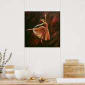 Arabesque Ballet Dancer - Canvas Print Poster (Küche)