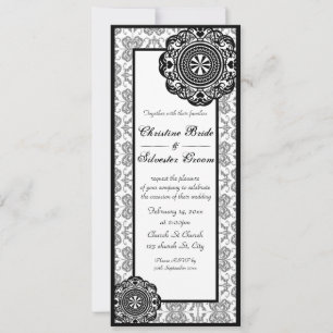 Arabesque Black Lace, 4x9.25 Hochzeit einladen Einladung