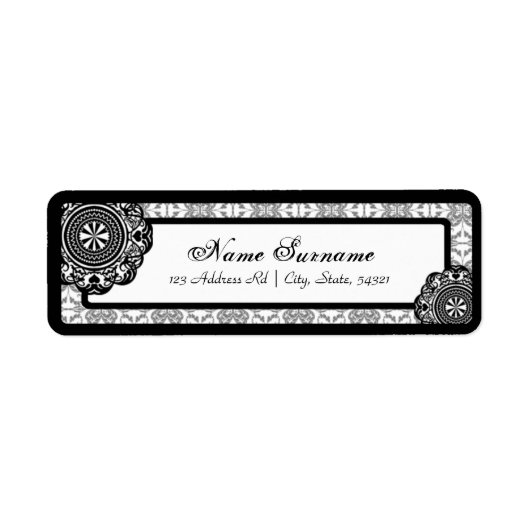 Arabesque Black Lace, Adressetiketten (Vorne)