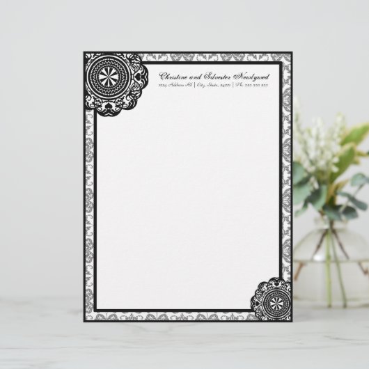 Arabesque Black Lace, Briefkopf (Stehend Vorderseite)