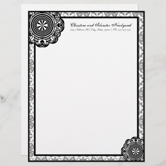 Arabesque Black Lace, Briefkopf (Vorne/Hinten)