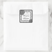 Arabesque Black Lace, Save the Date Aufkleber (Tasche)