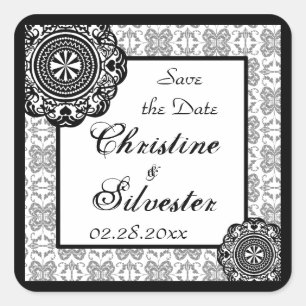 Arabesque Black Lace, Save the Date Aufkleber