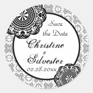 Arabesque Black Lace, Save the Date Aufkleber