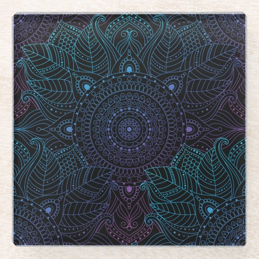 Arabesque Bliss: Oriental Mandala Magic Glasuntersetzer (Vorderseite)