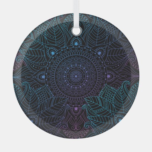 Arabesque Bliss: Oriental Mandala Magic Ornament Aus Glas (Vorderseite)