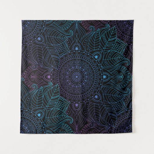 Arabesque Bliss: Oriental Mandala Magic Wandteppich (Vorderseite (Horizontal))