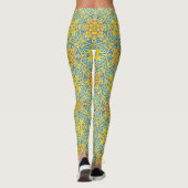 Arabesque Blue Gold Leggings (Rückseite)