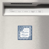 Arabesque Blue Lace, Platz Save the Date Magnet (In Situ (Geschirrspüler))