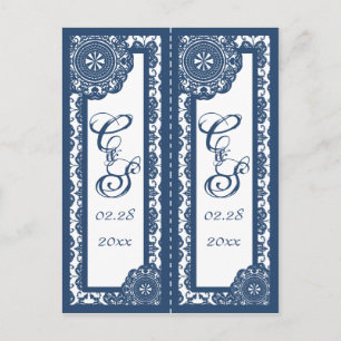 Arabesque Blue Lace, Souvenir 2 x Lesezeichen Postkarte
