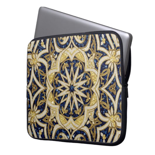 arabesque blue mosaic laptopschutzhülle (Vorderseite Links)