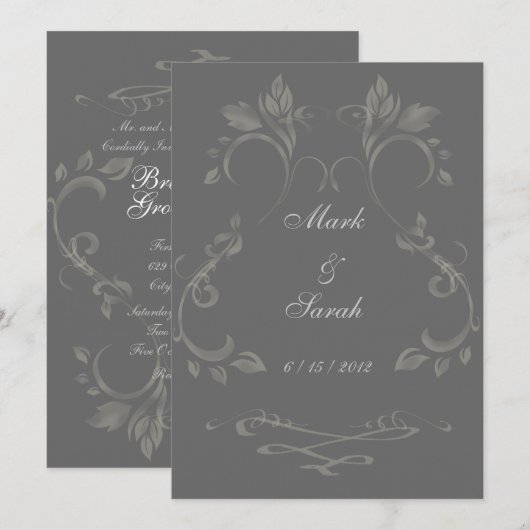 Arabesque Blühe Einladung zu Chalkboard (Vorne/Hinten)