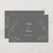 Arabesque Blühte Chalkboard-UAWG RSVP Karte (Vorne/Hinten)