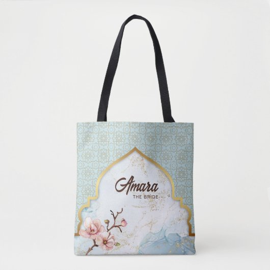 Arabesque Bride's Tote Bag - Light Blue Arch Tasche (Vorderseite)