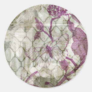 Arabesque Butterfells IV Runder Aufkleber