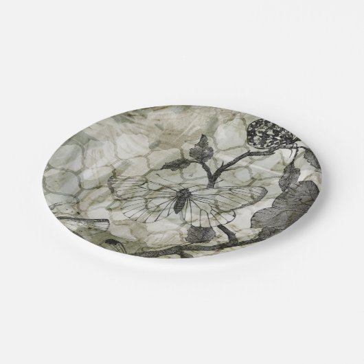 Arabesque Butterflies II Pappteller (Schrägansicht)