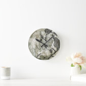 Arabesque Butterflies II Runde Wanduhr (Zuhause)