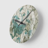 Arabesque Butterflies V Runde Wanduhr (Winkel)