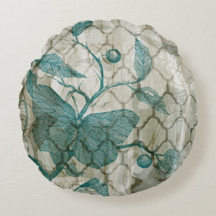 Arabesque Butterflies V Rundes Kissen